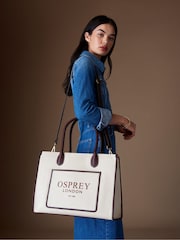 OSPREY LONDON Natural The Gaddesden Canvas & Leather Tote Bag - Image 1 of 7
