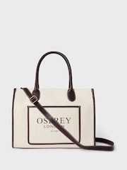OSPREY LONDON Natural The Gaddesden Canvas & Leather Tote Bag - Image 3 of 7