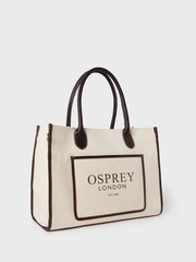 OSPREY LONDON Natural The Gaddesden Canvas & Leather Tote Bag - Image 4 of 7