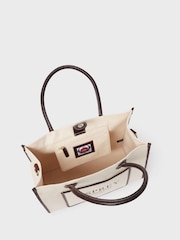 OSPREY LONDON Natural The Gaddesden Canvas & Leather Tote Bag - Image 5 of 7