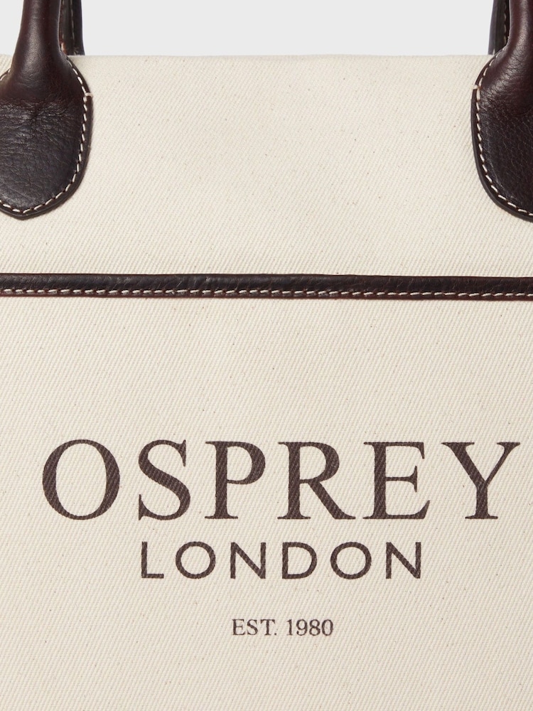 OSPREY LONDON Natural The Gaddesden Canvas & Leather Tote Bag - Image 7 of 7