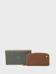 OSPREY LONDON The Woven Large Zip Around Brown Purse - Image 1 of 6