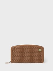 OSPREY LONDON The Woven Large Zip Around Brown Purse - Image 2 of 6