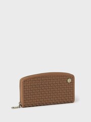 OSPREY LONDON The Woven Large Zip Around Brown Purse - Image 3 of 6