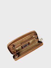 OSPREY LONDON The Woven Large Zip Around Brown Purse - Image 4 of 6