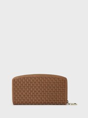 OSPREY LONDON The Woven Large Zip Around Brown Purse - Image 5 of 6