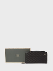 OSPREY LONDON The Woven Large Zip Around Black Purse - Image 1 of 6