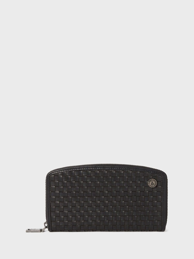 OSPREY LONDON The Woven Large Zip Around Black Purse - Image 2 of 6