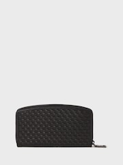 OSPREY LONDON The Woven Large Zip Around Black Purse - Image 5 of 6