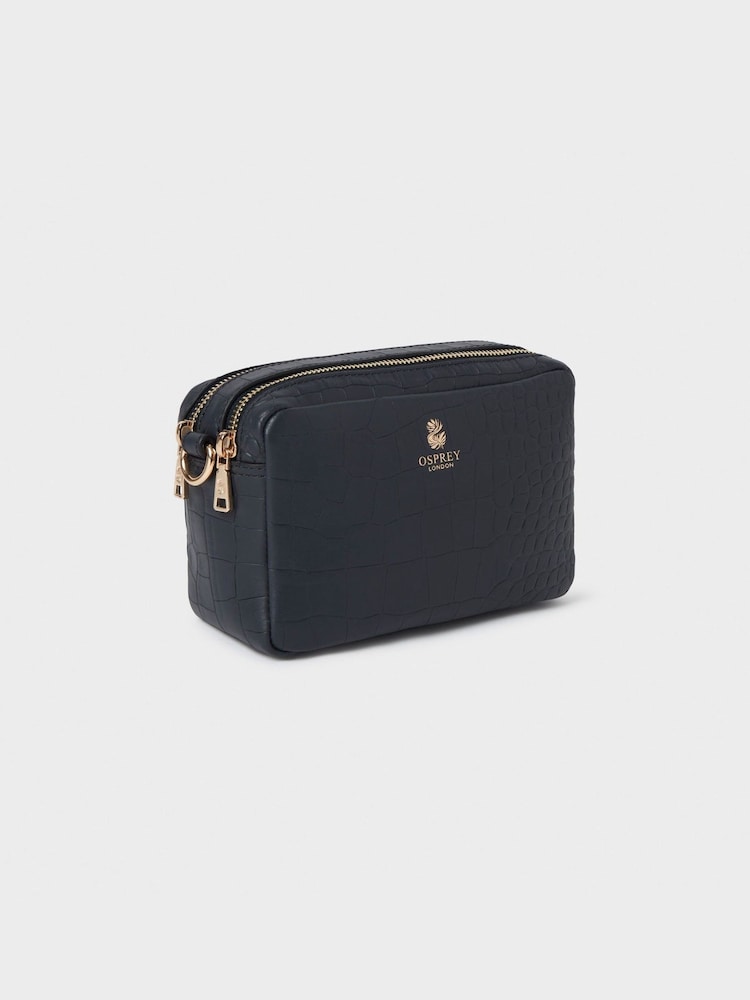Sacoche pour appareil photo OSPREY LONDON The Chester mi-longue en cuir bleu - Image 3 of 7