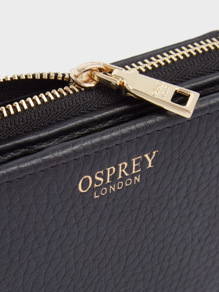 OSPREY LONDON The Buckley Leather 3/4 Zip Around Black Purse - Image 3 of 3