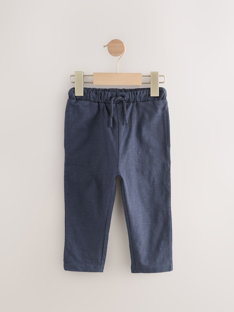 Blue/Navy Blue/ Stripe 100% Cotton Lightweight Jersey Joggers (3mths-7yrs) - Image 3 of 7