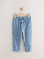 Blue/Navy Blue/ Stripe 100% Cotton Lightweight Jersey Joggers (3mths-7yrs) - Image 4 of 7