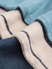 Blue/Navy Blue/ Stripe 100% Cotton Lightweight Jersey Joggers (3mths-7yrs) - Image 6 of 7