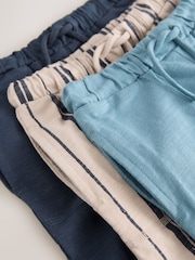 Blue/Navy Blue/ Stripe 100% Cotton Lightweight Jersey Joggers (3mths-7yrs) - Image 7 of 7