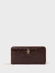 OSPREY LONDON The Weybridge Large Zip Around Brown Purse - Image 1 of 5