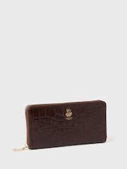 OSPREY LONDON The Weybridge Large Zip Around Brown Purse - Image 2 of 5