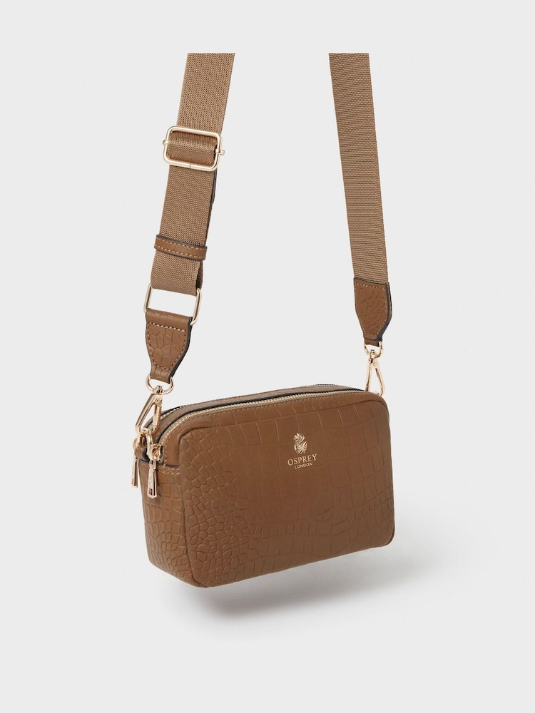 OSPREY LONDON Green The Chester Midi Leather Camera Bag - Image 1 of 7