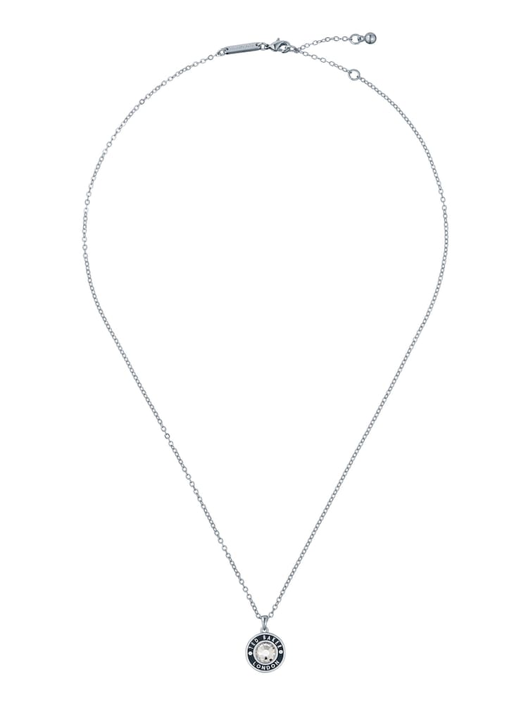Ted Baker Silver Tone Cherlie Crystal Button Pendant Necklace - Image 1 of 7