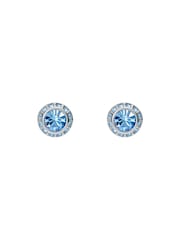 Ted Baker Silver/Blue SOLETIA: Solitaire Sparkle Crystal Stud Earrings - Image 3 of 7