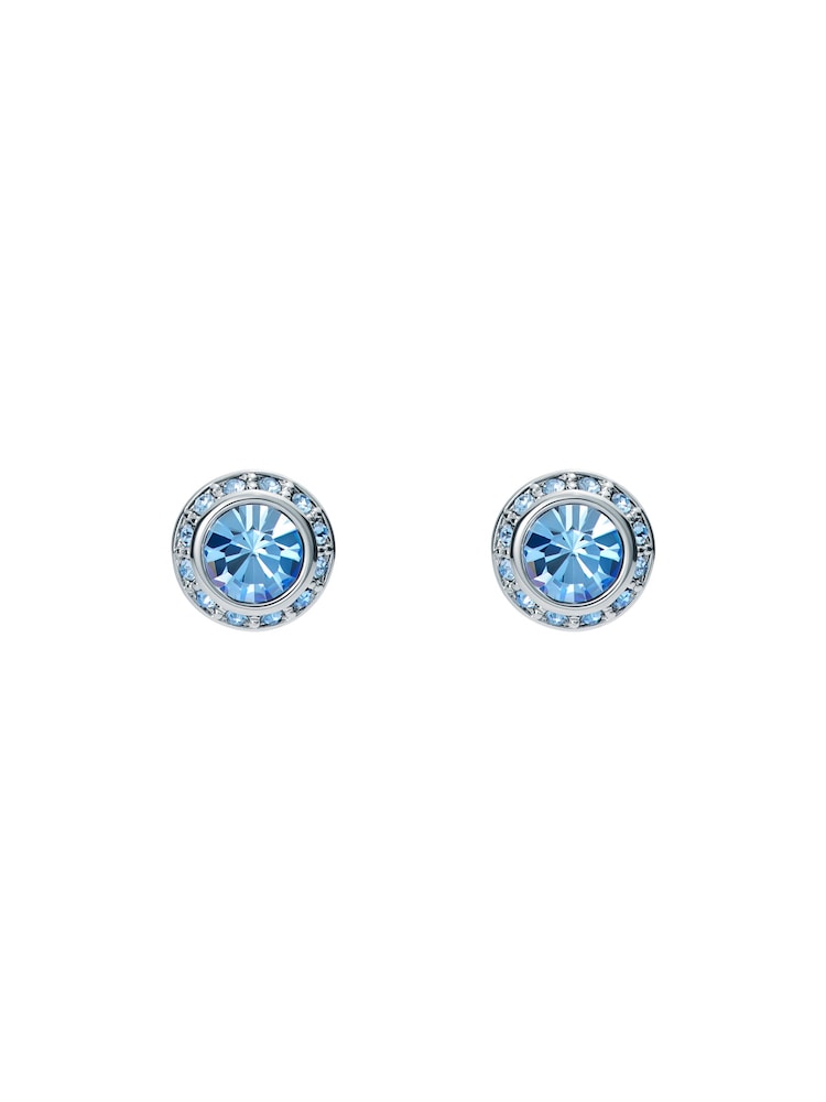 Ted Baker Silver/Blue SOLETIA: Solitaire Sparkle Crystal Stud Earrings - Image 3 of 7