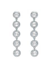 Ted Baker Silver Tone Sorella Solitaire Sparkle Crystal Long Drop Earrings - Image 3 of 7
