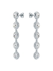 Ted Baker Silver Tone Sorella Solitaire Sparkle Crystal Long Drop Earrings - Image 4 of 7