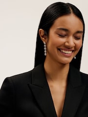 Ted Baker Silver Tone Sorella Solitaire Sparkle Crystal Long Drop Earrings - Image 7 of 7