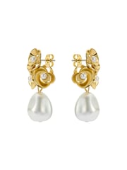 Ted Baker Gold Tone Florelle Pearl Flower Drop Earrings - Image 5 of 6