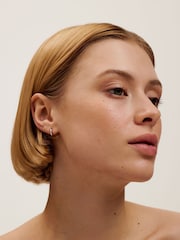 Ted Baker Silver Tone Crislie Logo Hoop Earrings - Image 5 of 6