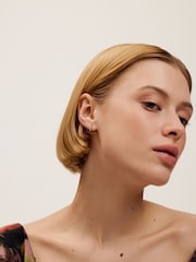 Ted Baker Silver Tone Crislie Logo Hoop Earrings - Image 6 of 6