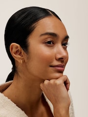Ted Baker Gold Tone Crislie Logo Hoop Earrings - Image 5 of 6