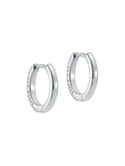 Ted Baker Silver Heplie: Crystal Hoop Earrings - Image 4 of 6