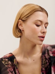 Ted Baker Silver Heplie: Crystal Hoop Earrings - Image 6 of 6