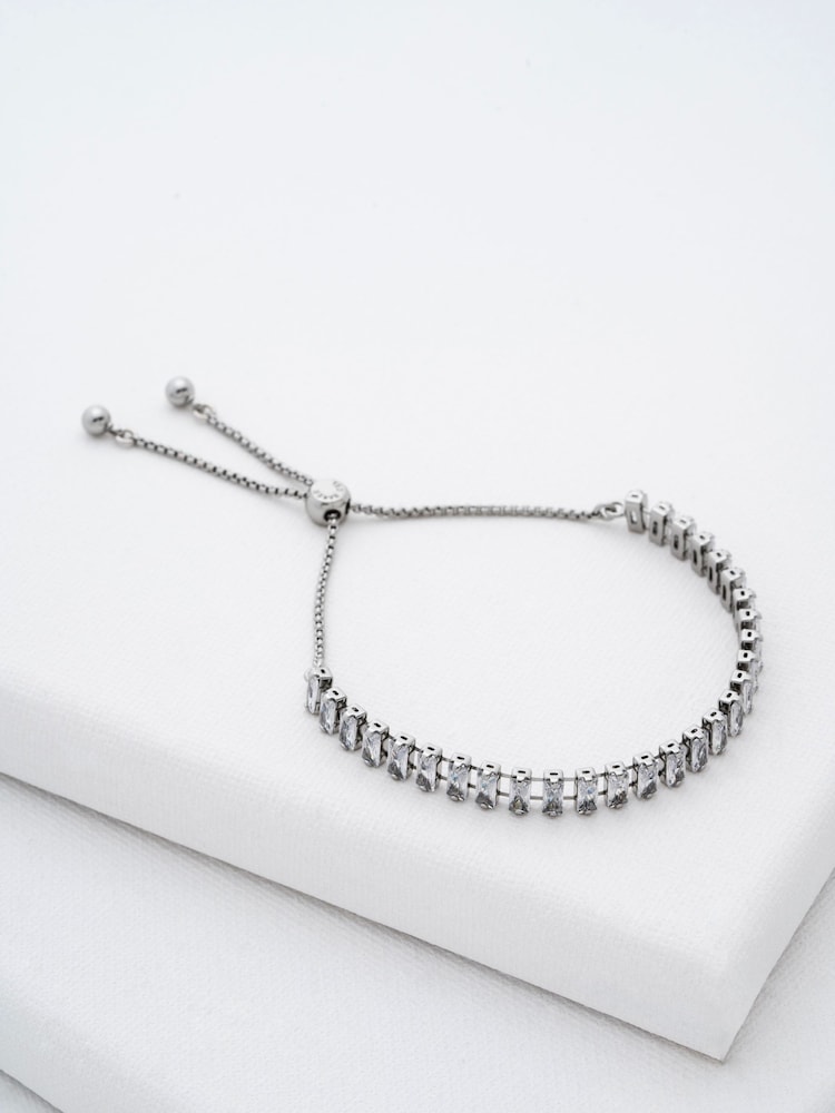 Ted Baker Silver Tone Isabela Crystal Baguette Adjustable Bracelet - Image 1 of 6