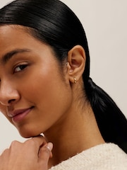 Ted Baker Golden yellow Tone Crislie Logo Hoop Earrings - Image 4 of 5