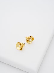 Ted Baker Gold Tone Flores Pearl Flower Statement Stud Earrings - Image 1 of 7