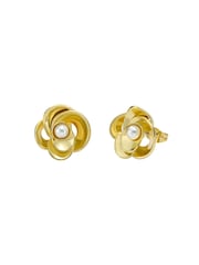 Ted Baker Gold Tone Flores Pearl Flower Statement Stud Earrings - Image 4 of 7