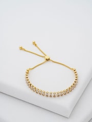 Ted Baker Gold Tone Isabela Crystal Baguette Adjustable Bracelet - Image 1 of 6
