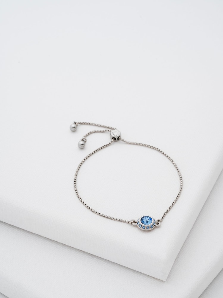 Ted Baker Silver SOLETA: Solitaire Sparkle Crystal Adjustable Bracelet - Image 1 of 6