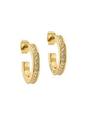 Ted Baker Gold Tone Sinliaa Crystal Hoop Earrings - Image 3 of 8