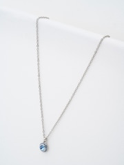 Ted Baker Silver/Blue SOLTELL: Solitaire Sparkle Crystal Pendant Necklace - Image 1 of 6