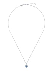 Ted Baker Silver/Blue SOLTELL: Solitaire Sparkle Crystal Pendant Necklace - Image 3 of 6
