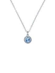 Ted Baker Silver/Blue SOLTELL: Solitaire Sparkle Crystal Pendant Necklace - Image 4 of 6