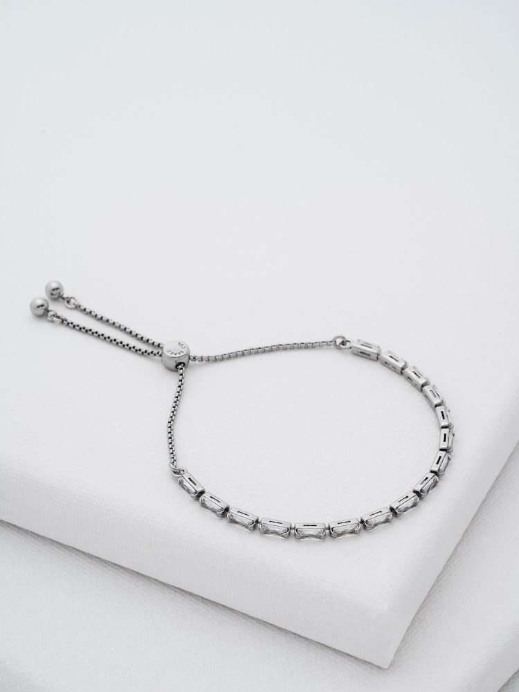 Ted Baker Silver Tone Isela Crystal Baguette Slinky Adjustable Bracelet - Image 1 of 6