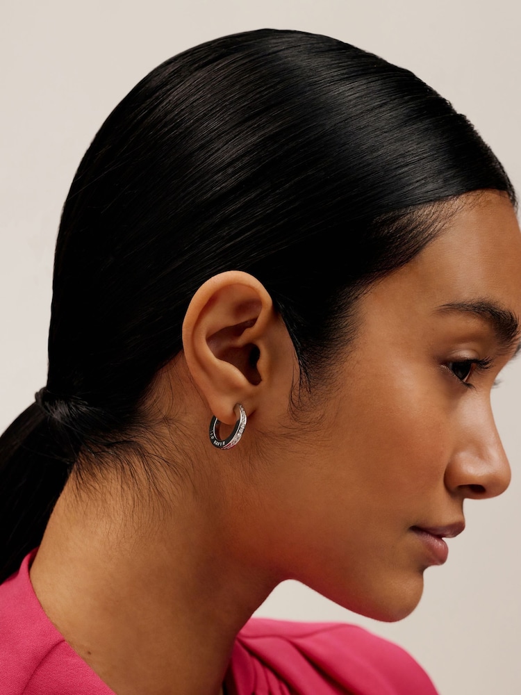 Ted Baker Silver Tone Sinliaa Crystal Hoop Earrings - Image 7 of 7