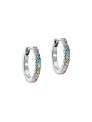 Ted Baker Silver Multi Heplie: Crystal Hoop Earrings - Image 1 of 6