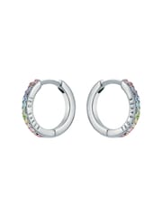 Ted Baker Silver Multi Heplie: Crystal Hoop Earrings - Image 3 of 6