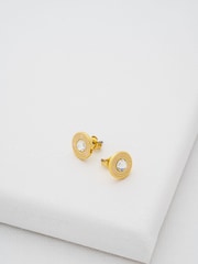 Ted Baker Gold Tone Cherelle Crystal Button Stud Earrings - Image 1 of 7