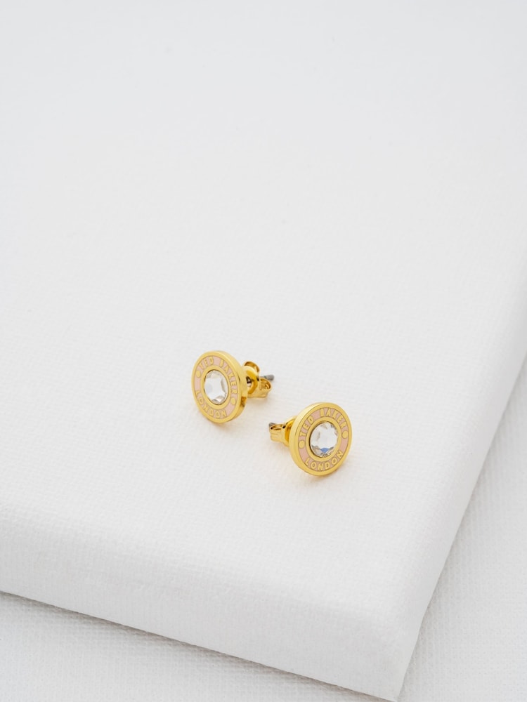 Ted Baker Gold Tone Cherelle Crystal Button Stud Earrings - Image 1 of 7
